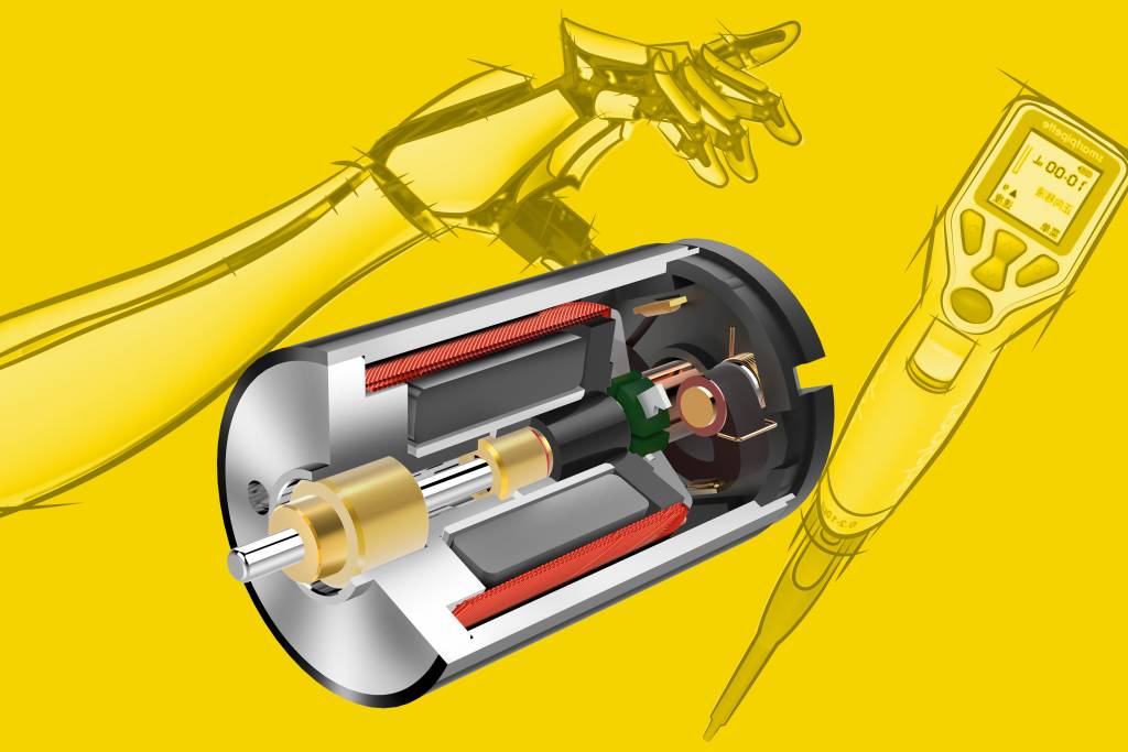 Glockenläufer-Motor für Prothesen und Pipetten