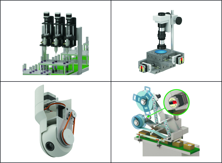 Die Anwendungen der neuen PKP-Schrittmotoren sind vielfältig: Mehrkanal-Pipettierer, Oberflächenstruktur-Analysierer, PTZ-Kameras oder Etikettieraggregate profitieren gleichermaßen von ihren Vorteilen.