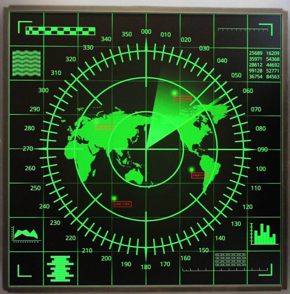 Quadratisches Display in einem Radargerät
