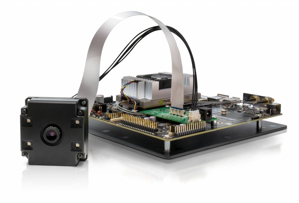Bild 1 | Das Helios Flex Time-of-Flight Modul überträgt ihre RAW-Daten per MIPI-Schnittstelle an ein Jetson TX2 Board und ermöglicht so kostengünstige 3D-Embedded Vision Systeme.