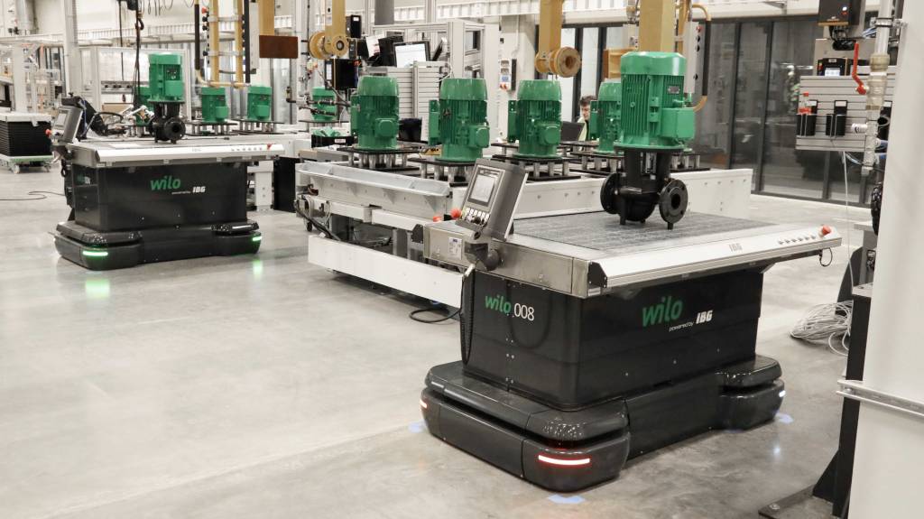 Die FTS von IBG kommen unter anderem in der Smart Factory von Wilo zum Einsatz.