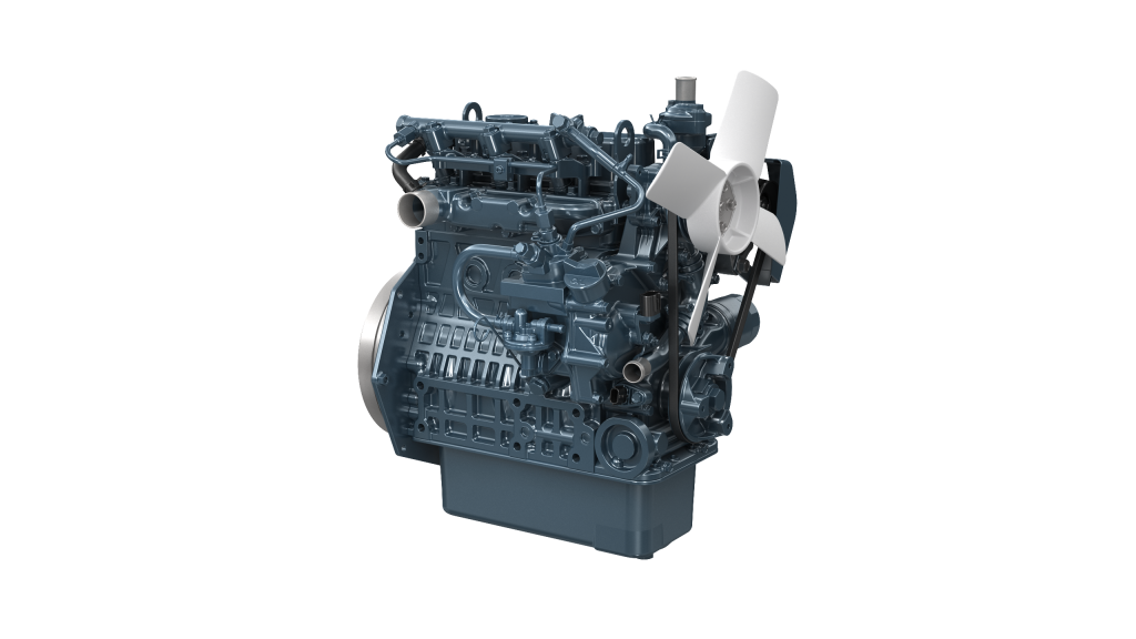 Kubota's erster Dieselmotor unter 19kW mit elektronischer Steuerung. Die Entwicklung von schwarzem Rauch wird durch ein neues Verbrennungssystem auf ein unsichtbares Niveau reduziert.