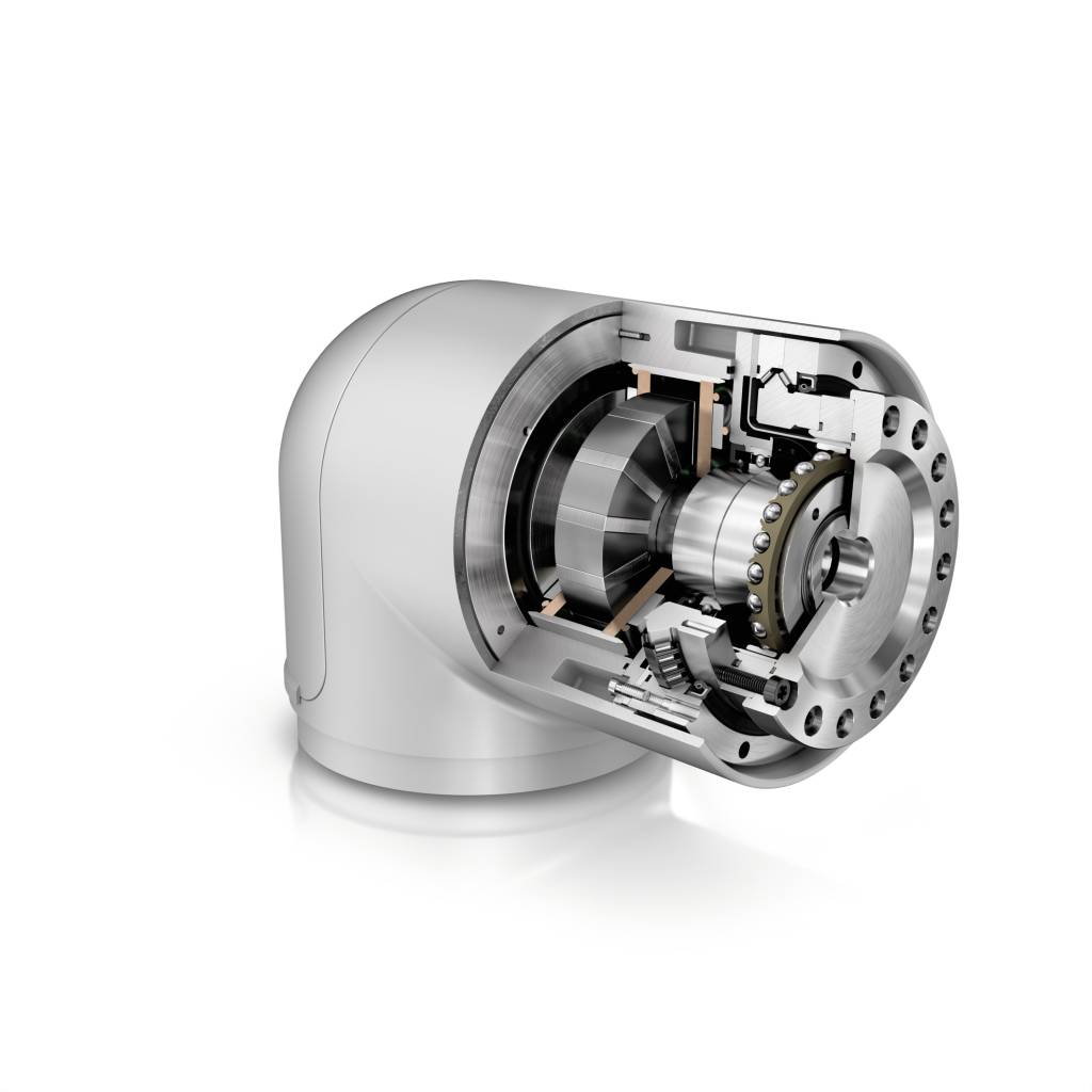 Für die Gelenke von Leichtbaurobotern bietet Schaeffler eine Systembaugruppe, bestehend aus dem Wellgetriebe DuraWave RTWH, dem Schrägnadellager XZU und dem Motor der Baureihe UPRS, an.