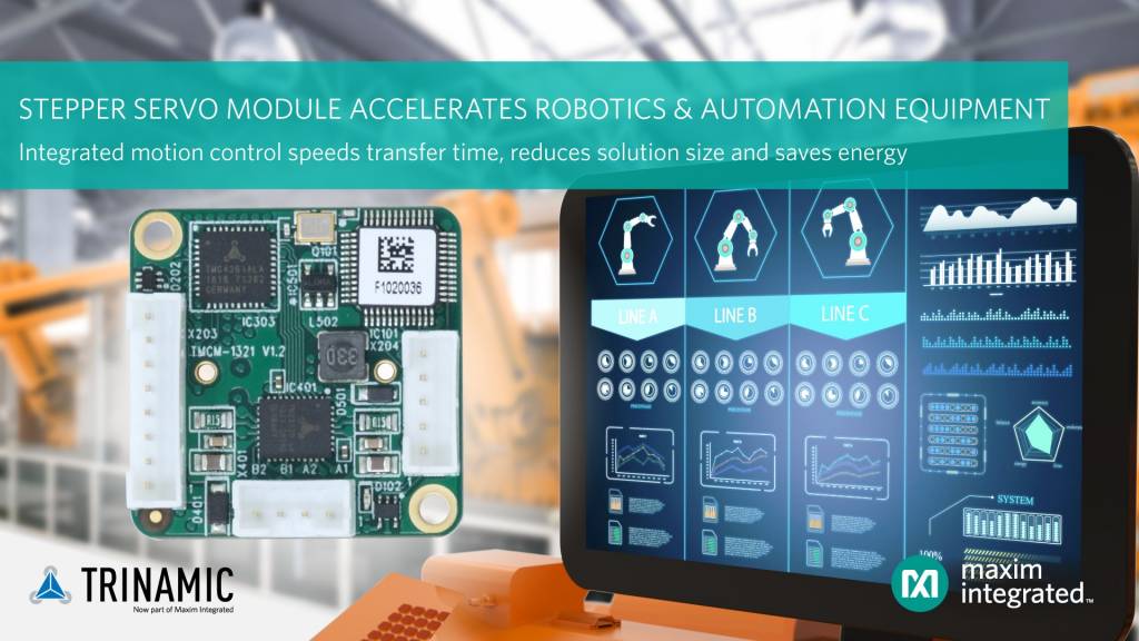 Das Servomodul von Trinamic beschleunigt Robotik- bzw. Automatisierungsanwendungen und senkt die Verlustleistung.