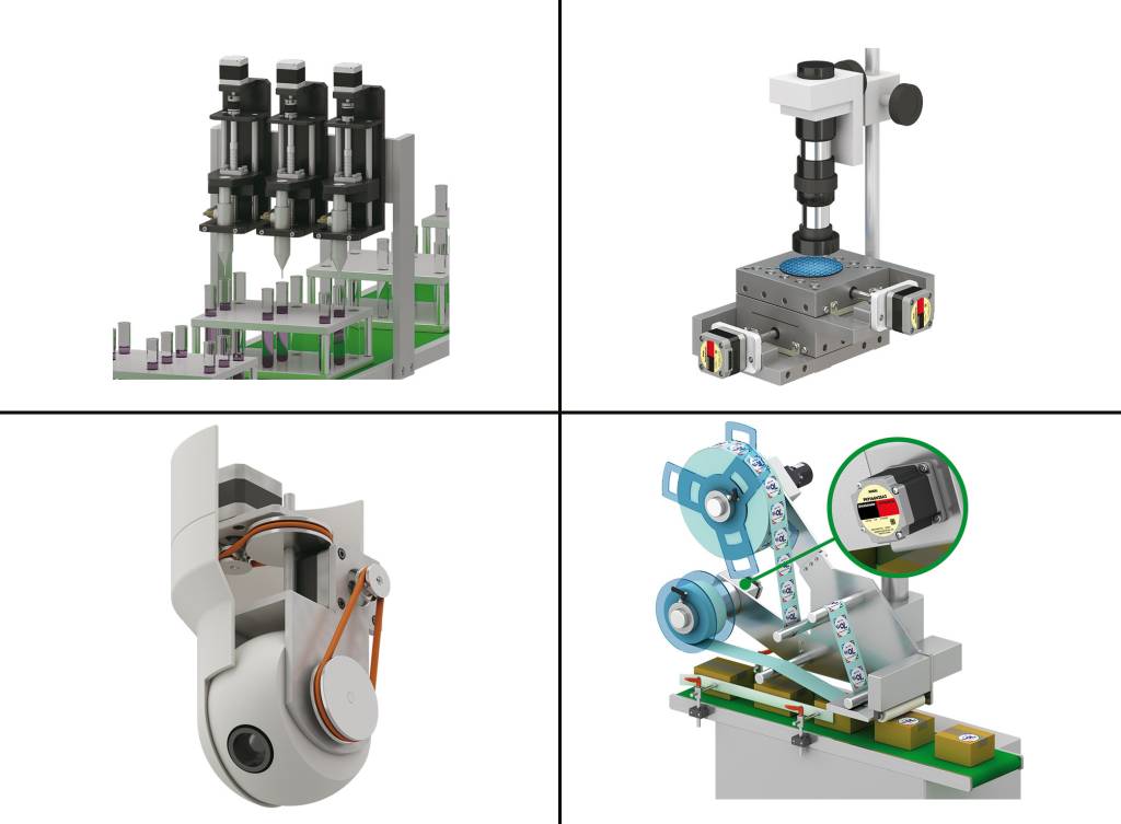 Die Anwendungen der neuen PKP-Schrittmotoren sind vielfältig: Mehrkanal-Pipettierer, Oberflächenstrukturanalysierer, PTZ-Kameras oder Etikettieraggregate profitieren gleichermaßen von ihren Vorteilen.