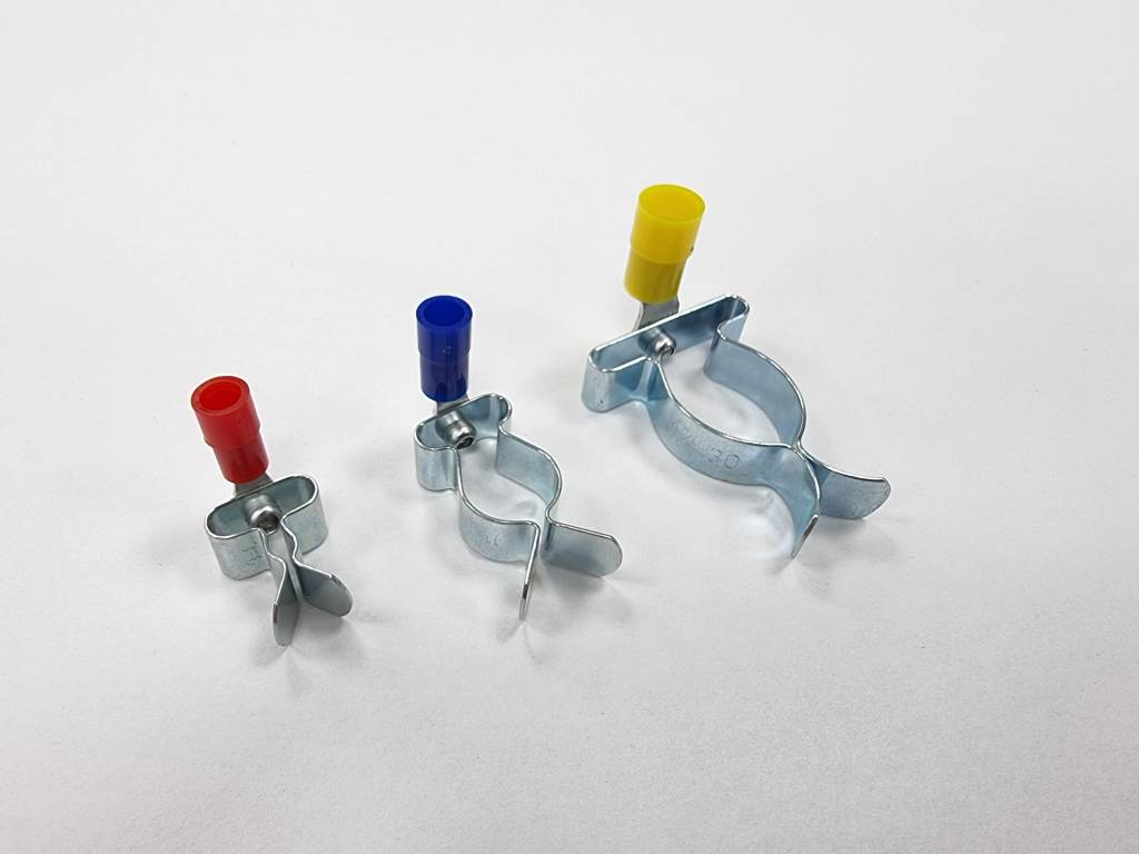 Die Heboclip-Schirmklammern (HSK) mit Crimp-Kabelschuh in verschiedenen Größen von Kabelschirmen und ErdungskabelLitzen