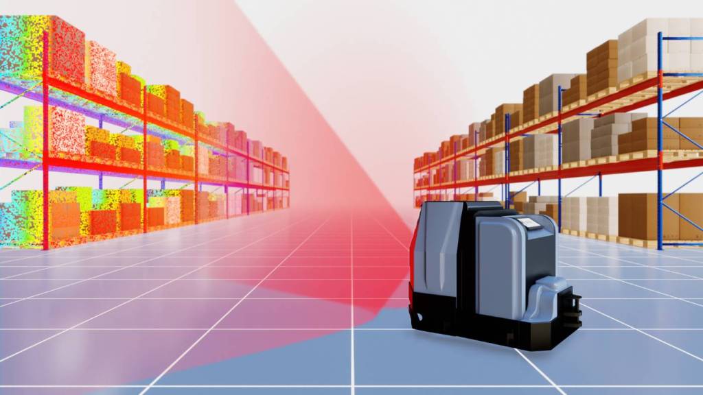 Bild 1 | Autonom arbeitende mobile Roboter sind eine der Anwendungen für die neue Bildverarbeitungsplattform O3R. ifm bietet passend dazu Kamera-Köpfe, 3D-Sensoren oder eine Kombination aus 3D- und 2D-Sensoren mit verschiedenen Öffnungswinkeln und Auflösungen enthalten.