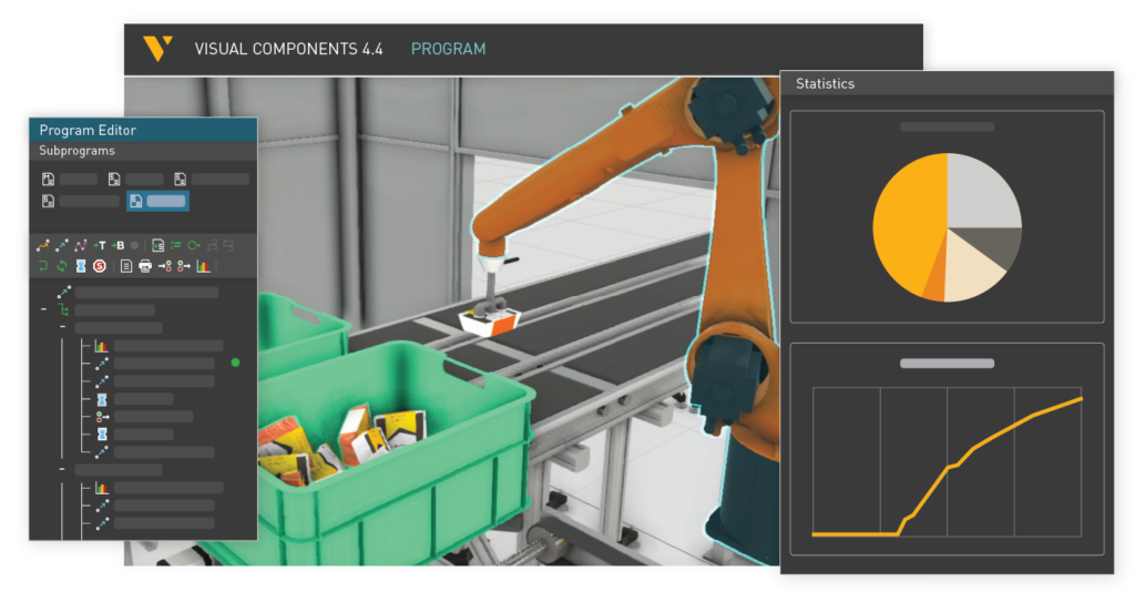 Seit 4.4 bietet Visual Components eine native Verbindung zu Fanuc Robotern.