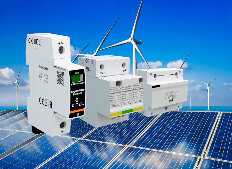 Citel bietet ein umfangreiches Portfolio an Blitz- und Überspannungsschutz-Komponenten für regenerative Energien.