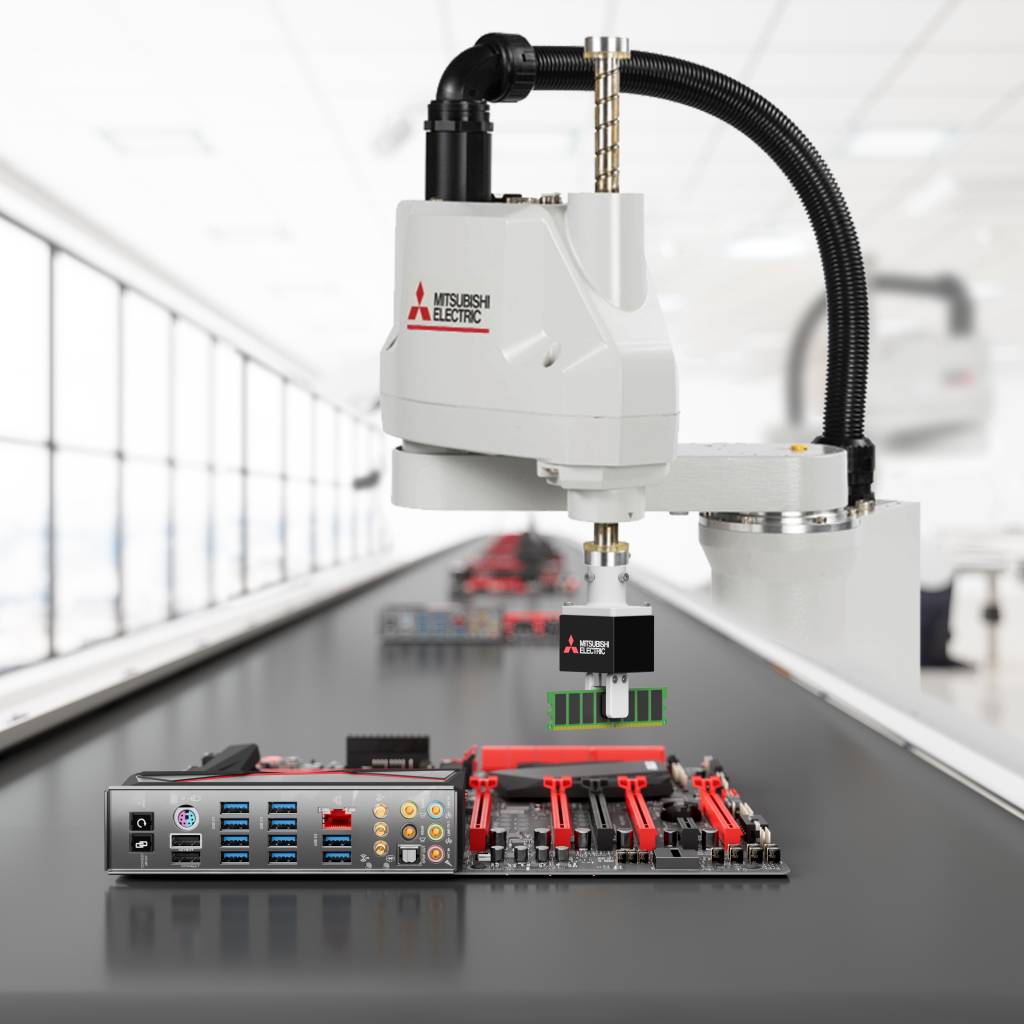 Die neuen Roboter der Serie Melfa RH-CR bieten eine platzsparende Scara-Lösung für Robotikeinsteiger.