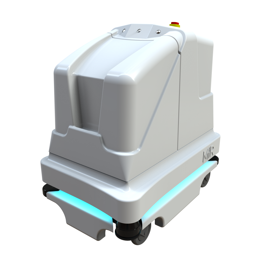 Der autonom fahrende Desinfektionsroboter DMD4000 besteht aus einem MiR100 und einem Topmodul von Autonomous Units.
