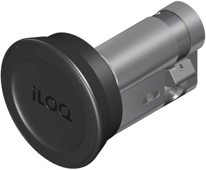 Bild 2 | Der iLoq S50 Profil-Halbzylinder lässt sich mit einem NFC-fähigen Android/iOS Smartphone mit App oder per digitalem Schlüssel (iLoq K55S Fob) entriegeln.