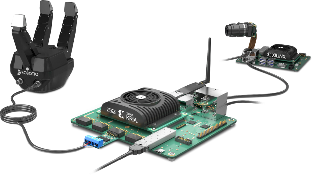 Das Robotik-Starter-Kit Kria KR260 von AMD ermöglicht mit ROS2-Unterstützung die schnelle Entwicklung von hardwarebeschleunigten Anwendungen für Robotik, Machine Vision und industrielle Kommunikation sowie Steuerung.