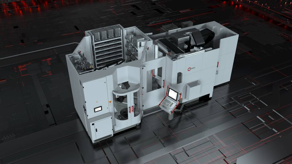 Robotersystem RS 1 adaptiert an ein 5-Achsen Bearbeitungszentrum