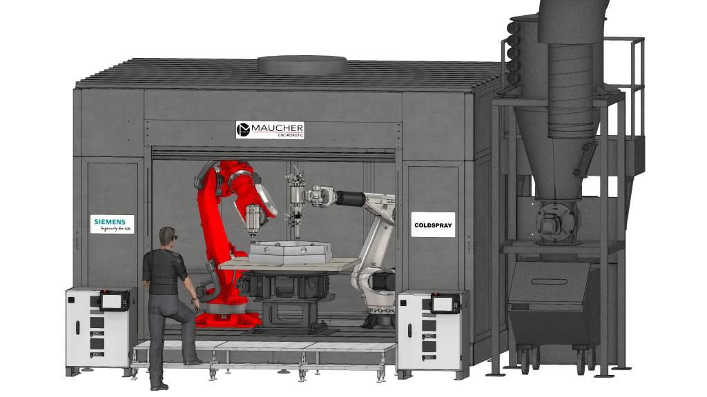 Cold Spray als Fertigungsverfahren in einer geschlossenen Roboterzelle mit CNC-Programmierung