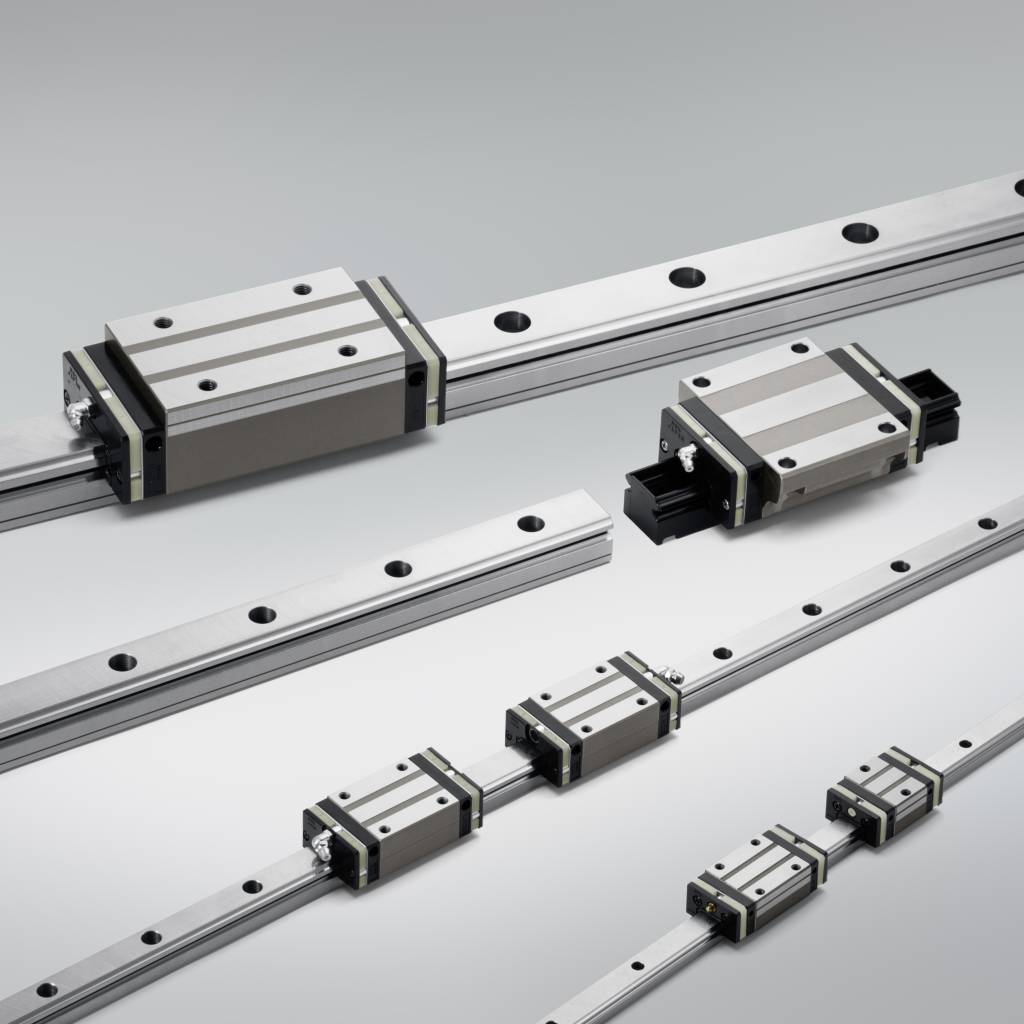 Die Linearführungen der NH/NS-Serie mit optimierter Laufbahngeometrie kommen bei zahlreichen Werkzeugmaschinenherstellern weltweit zum Einsatz. Die aktuelle Weiterentwicklung DH/DS zeichnet sich durch eine erhöhte dynamische Tragzahl aus.