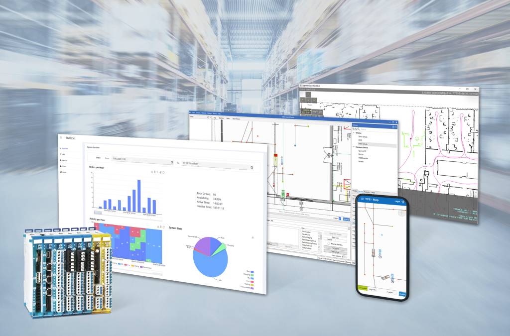 Sigmatek unterstützt FTS-Hersteller mit Hardware und herstellerunabhängigen Software-Paketen für Flottenmanagement und Slam-Navigation.