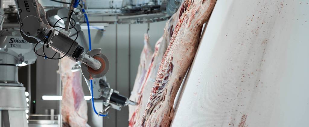 IR-Scribe is an AI-driven automated beef scribing system that leverages the power of Photoneo's MotionCam-3D. After defining precise cut locations for robotic incisions, the robot performs the cuts.